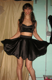 Black Hemp Satin Circle Skirt and Bstier Mandate of Heaven